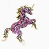 Retro Unicorn Brooch Rhinestones Inlaid Unicorn Lapel Pin Artistic Unicorn Brooch Pin Men Women Outfit Accessory for Clothes Scarves Bags Hats