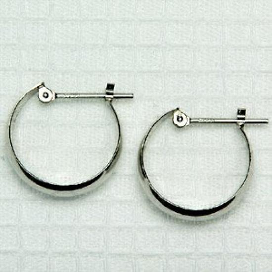 Платиновые серьги-кольца 5 мм x 15 мм Серьги-луны Серьги-ракушки из луны Серьги-слитки Кольцо Pt900 [Jewelry Excellente]