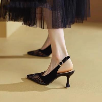 Брендовые дизайнерские белые женские туфли-лодочки, сетка, вышитые цветы, ремешок сзади, сексуальные туфли-слингбэки на высоком каблуке, платье, свадебные туфли для дам