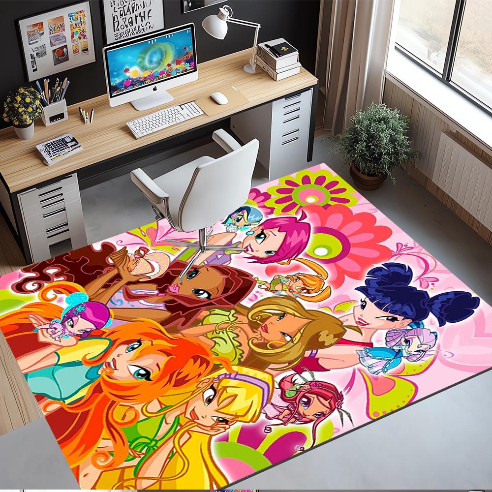Winx Club Printed Carpet,Rug,for Office Chair Living Room Bedroom Kitchen Room Decor Gifts.