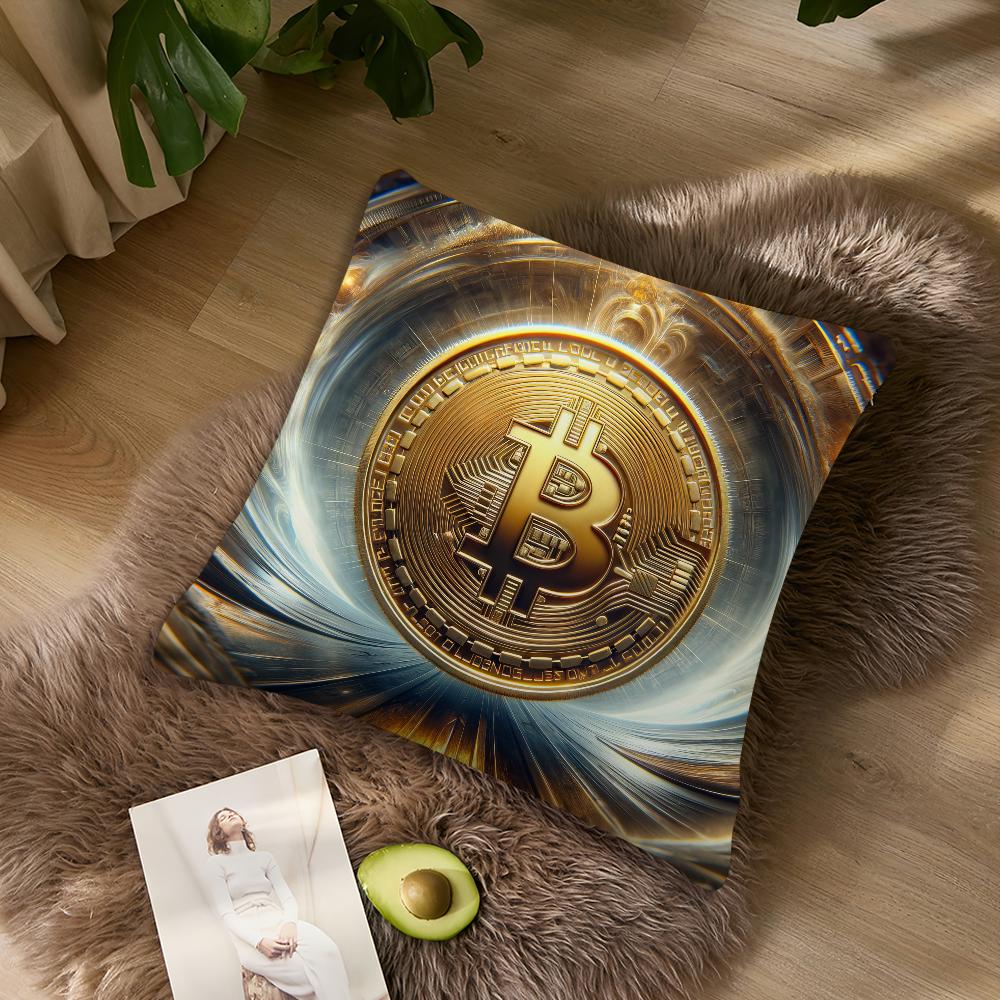 Криптовалюта Биткоин Btc Наволочка Гостиная Дом Диван Офис Магазин Чехол Печать Комфорт Декор Нордическая Простота