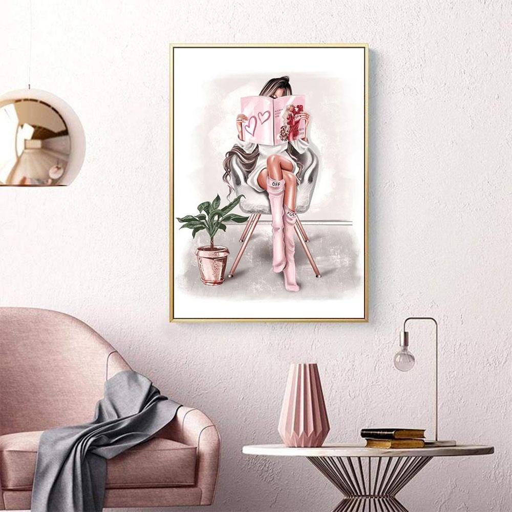 Современный парфюм, инструмент для макияжа на высоком каблуке, настенный художественный постер и принт, холст, картины для салона красоты, украшение дома