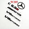 3D ABS Black C63S Logo Letters V8 BITURBO Badge Car Rear Star Sticker Trunk AMG Emblem For Mercedes Benz C63S AMG W205 C205 AR1