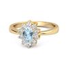 Blue Topaz Classic Halo Ring - Sterling Silver Gold Vermeil