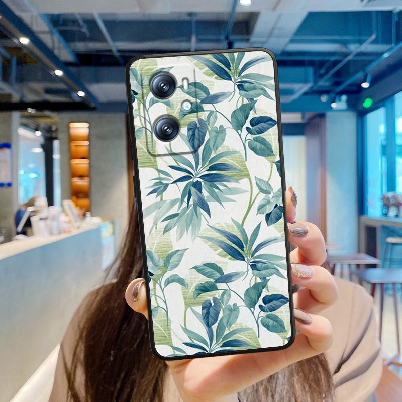 Vintage Flower Leaves For OPPO Find X6 X5 X3 A54S A5 A94 A16 A53S A57 A74 A72 A98 A78 A96 A9 5G Black Soft Phone Case