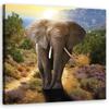 Canvas Print The Elephant At Sunset