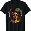 Colorful Art Black Queen Afro Melanin Dripping Juneteenth T-Shirt