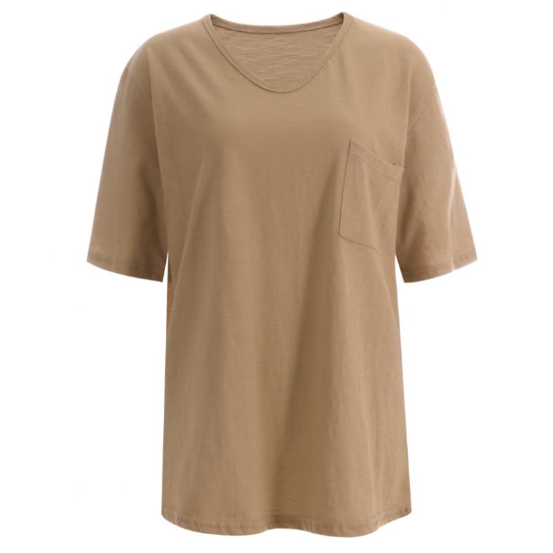 Shop Women Basic PockeT V Neck oVersized ShorT sleeVe T shirT Dai Wsh 1417