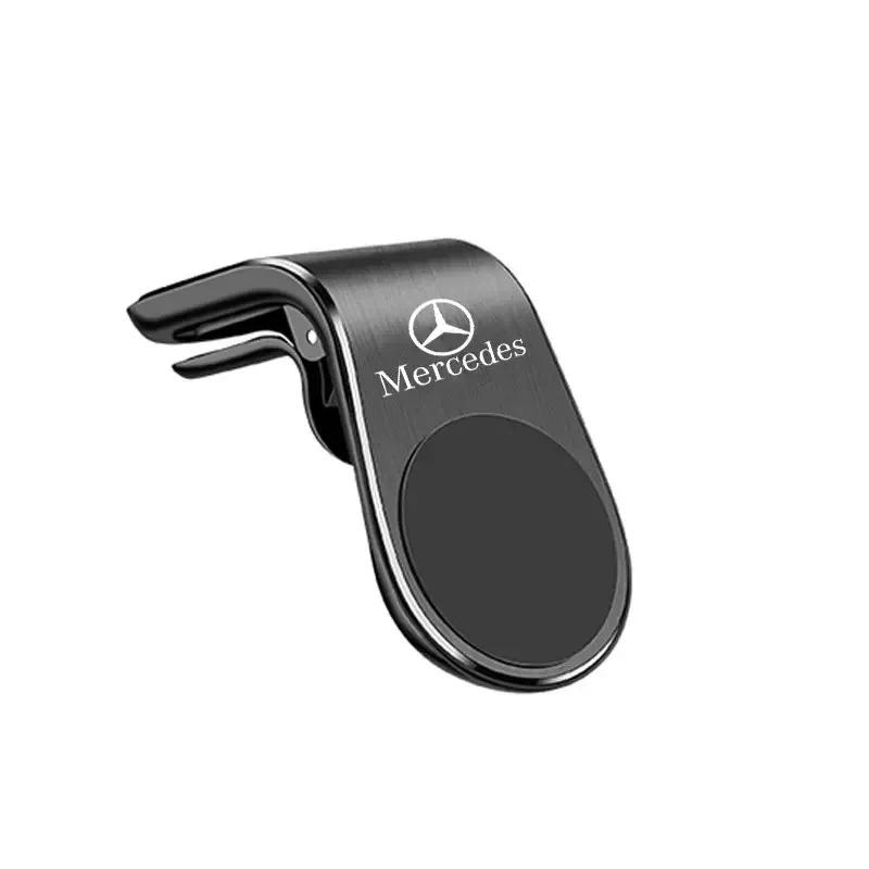 UKY5 Magnetic Car Logo Universal Mobile Phone Holder for Mercedes Benz AMG C63 S320 W164 W203 W204 W168 C180 E320 A200 CLA CLK CLS ML