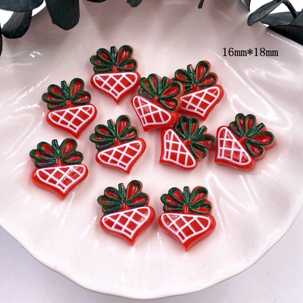 Красочные рождественские комбинированные фигурки из смолы с плоской спинкой, мультяшные фигурки, узор, сделай сам, скрапбук, художественный материал, орнамент