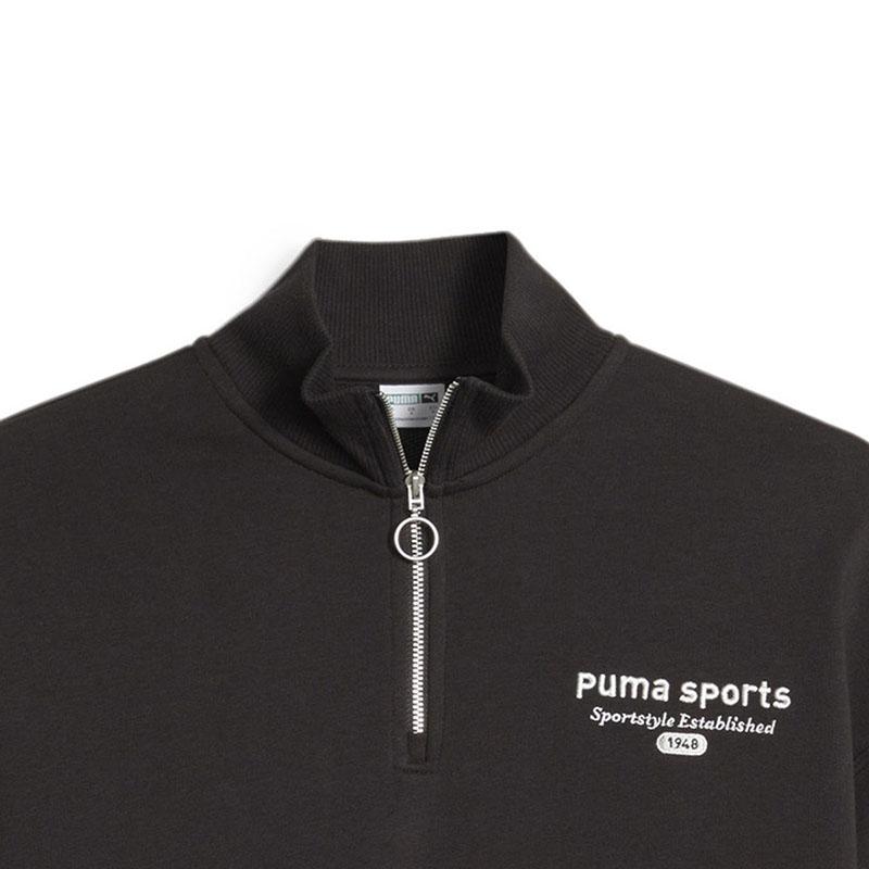 Puma Спортивный повседневный свитер с вышитыми буквами, женский свитшот, черный 623483-01