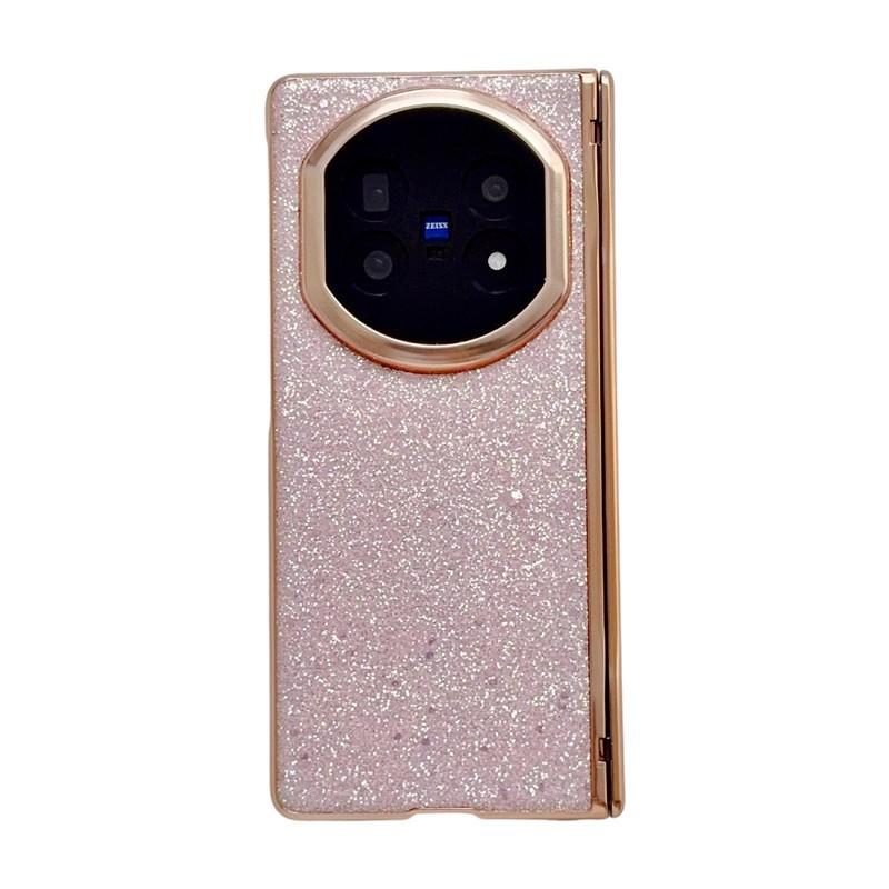 Vivo X Fold5 Full Coverage Protective Case With Electroplated Glitter PU Leather Shockproof Anti-Scratch Foldable Phone