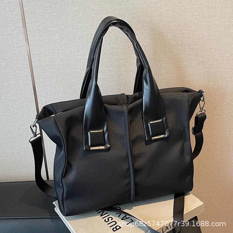 Japanese Fashion Solid Color Large Capacity Canvas Bag Casual Design Niche One-shoulder Crossbody Bag Hand-held Class Cloth Bag