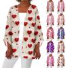 Women's Casual Fashion Print Lightweight Medium Length Jacket Cardigan