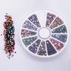 12 цветов, 500 шт., 2,0 мм, блестящие кончики, стразы, драгоценные камни, круглые колеса, декор для ногтей