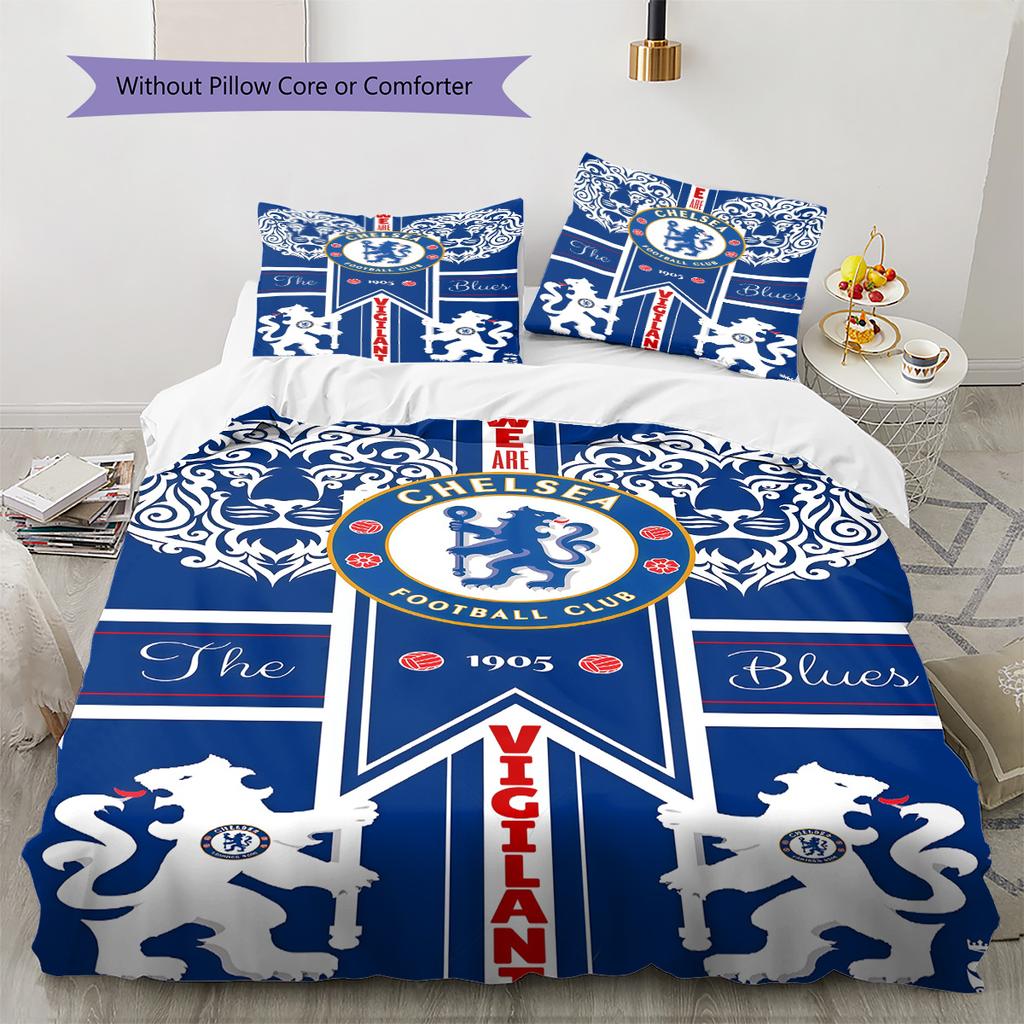 The Blues logo Pattern Bedding Quilt Set Quilt Cover Pillowcase Home Decoration Birthday Gift (1 * duvet cover + 2 * pillowcase, without core)