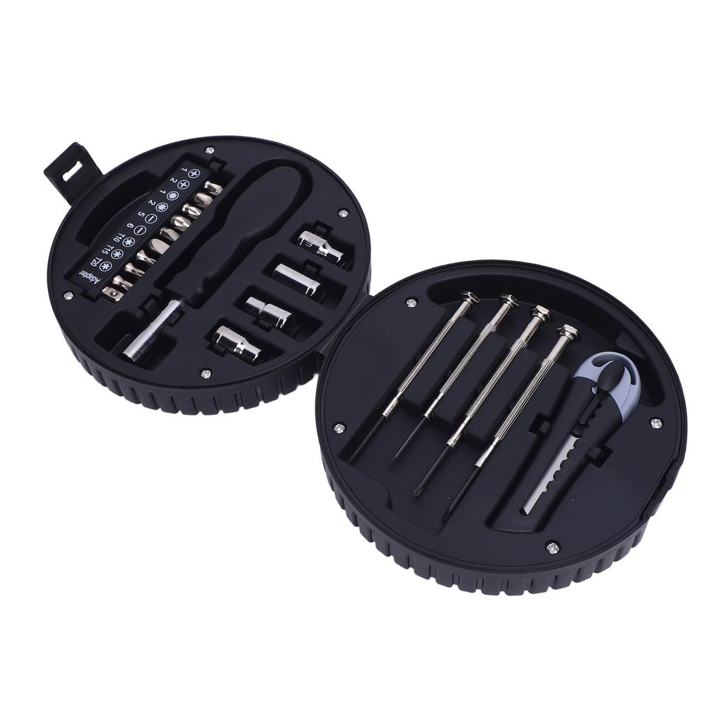 20Pcs Tire Shaped Tool Set with Storage Box Carbon Steel Multifuncitonal Tire Shaped Tool Hardware