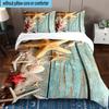 Ocean Starfish Shells 3pcs Bedding,Including 1pc Duvet Cover And 2pcs Pillowcases Perfect for Christmas,Ideal for Bedroom, Dormitory