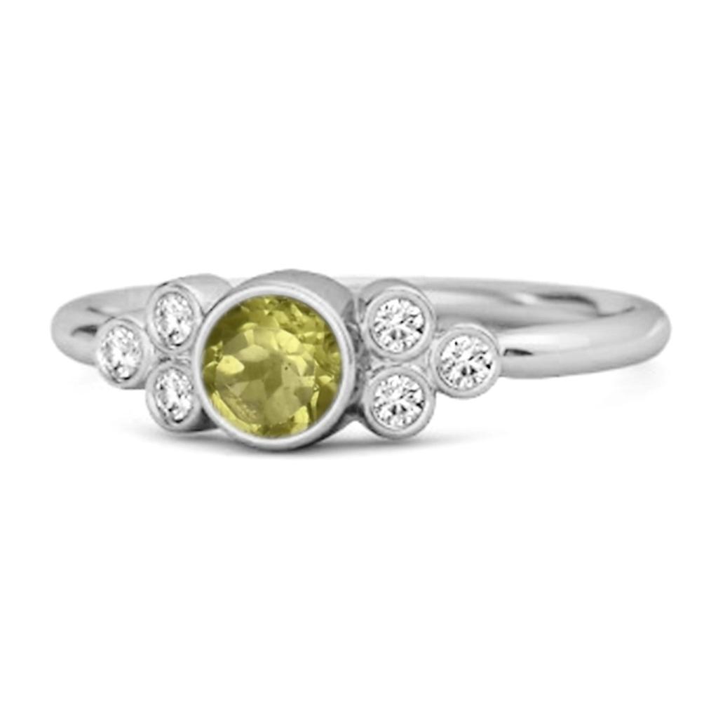 Bezel Set Peridot 925 Sterling Silver Boho Ring