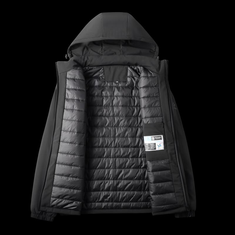 Dibinze Men's Plus Size Hooded Windproof Casual Jacket