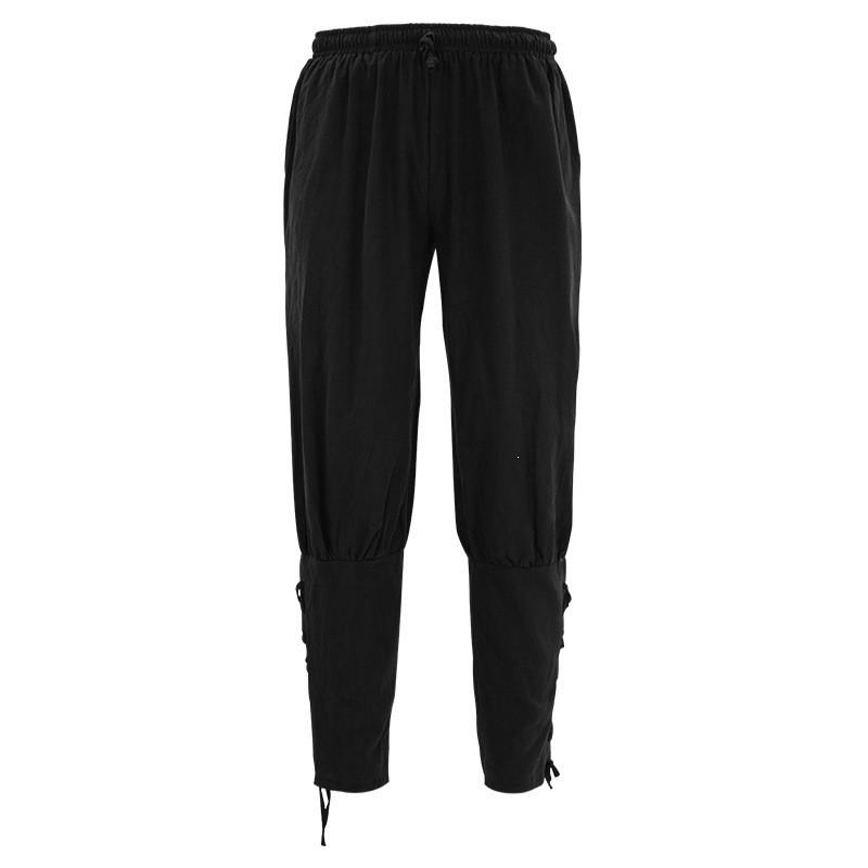 Mens Ankle Tie Pants Medieval Pirate Style Quick Dry Trousers Stage Performances