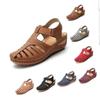 New Women Wedge Sandals Premium Orthopedic Open Toe Sandals Vintage Anti-slip Leather Casual Female Platform Retro Shoes