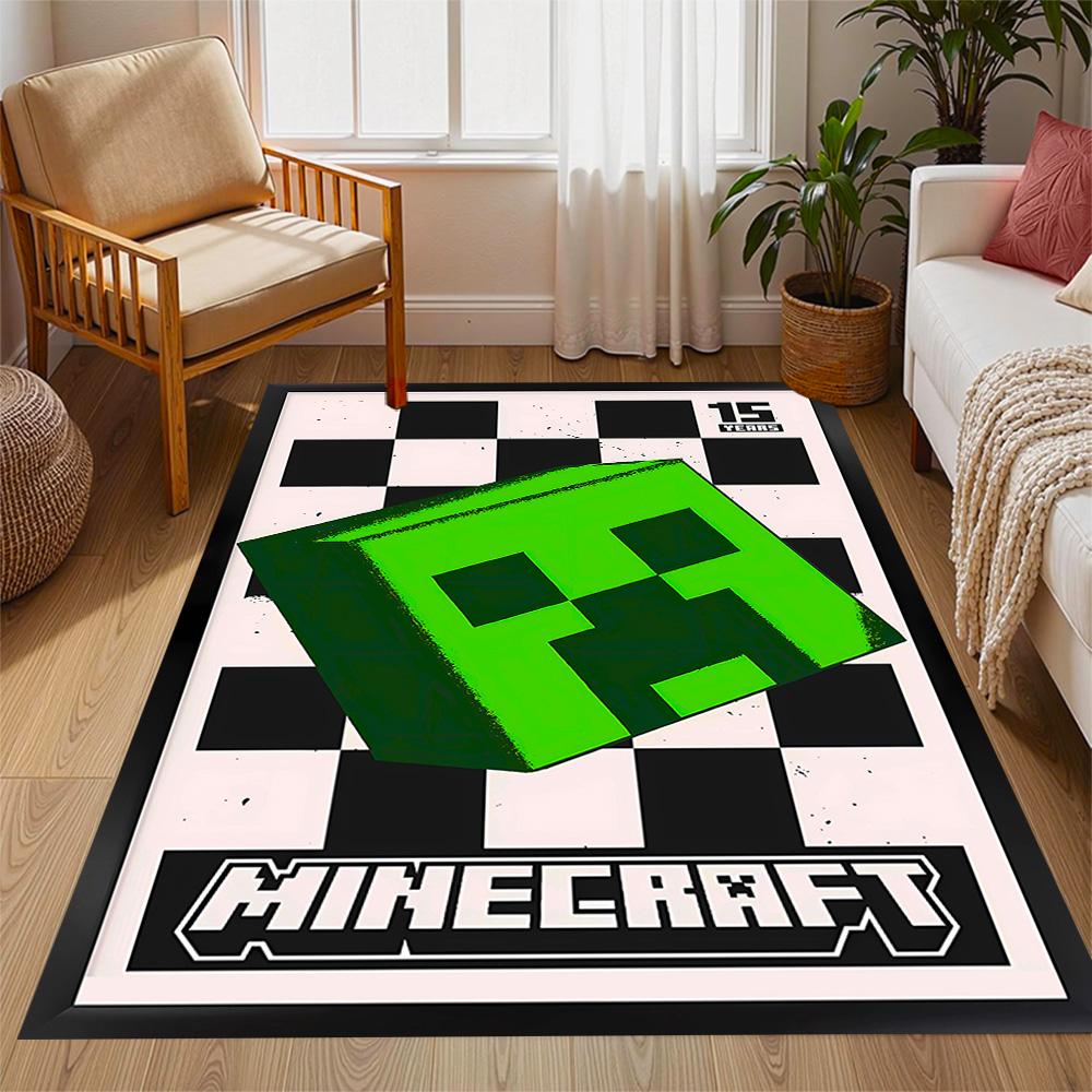 Minecraft: A Magical Journey Themed Anti-Slip Rugs - Polyester Home Decor, Suitable for Bedrooms, Living Rooms, Doorways, Studios, and Decorations