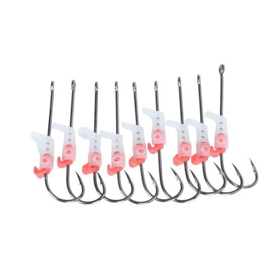 3/5/6/10/12/15/20Pcs Luminous Live Fishhook with Barbed Shrimp Fixing Hook Glow-in-the-dark Offset Freshwater Saltwater Catfish