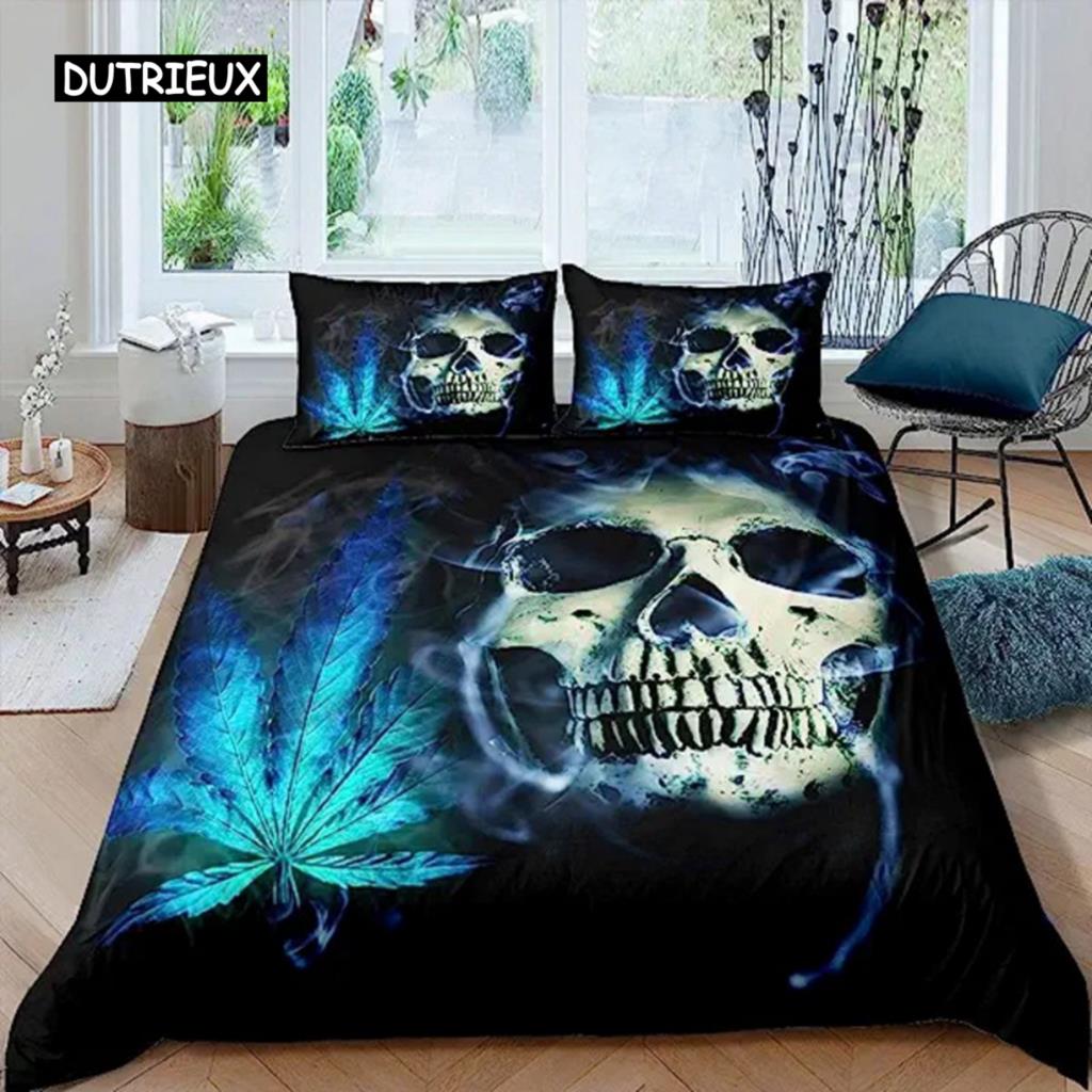 Sugar Skull Duvet Cover Teen Girl Bedding Set Sugar Skull Decor Bedding Skull Skeleton Roses Floral Print Duvet Cover Decorative