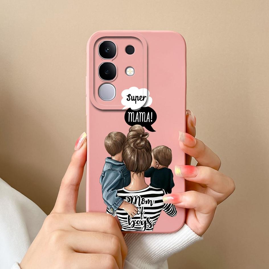 Чехол для Vivo S19 Pro Y04 T4x iQOO Z9s V30 V40e V50 V40 Lite(ИДН) Y29 Y29S Y39 Y19S Чехол из жидкого силикона с милым узором для Vivo Capa