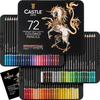 Castle Art Surprise Pencil Set Premium Pencils for Adult and Colorists Protective Tin Case for Easy Organization 72-Colored Soft-Core Artists,