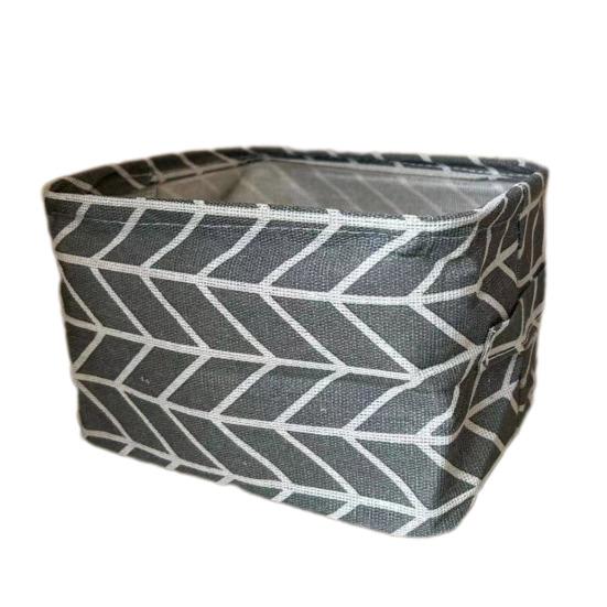 Складная корзина для хранения с ручками Водонепроницаемая Большая вместимость Хлопок Лен С принтом Многофункциональная Дом Офис