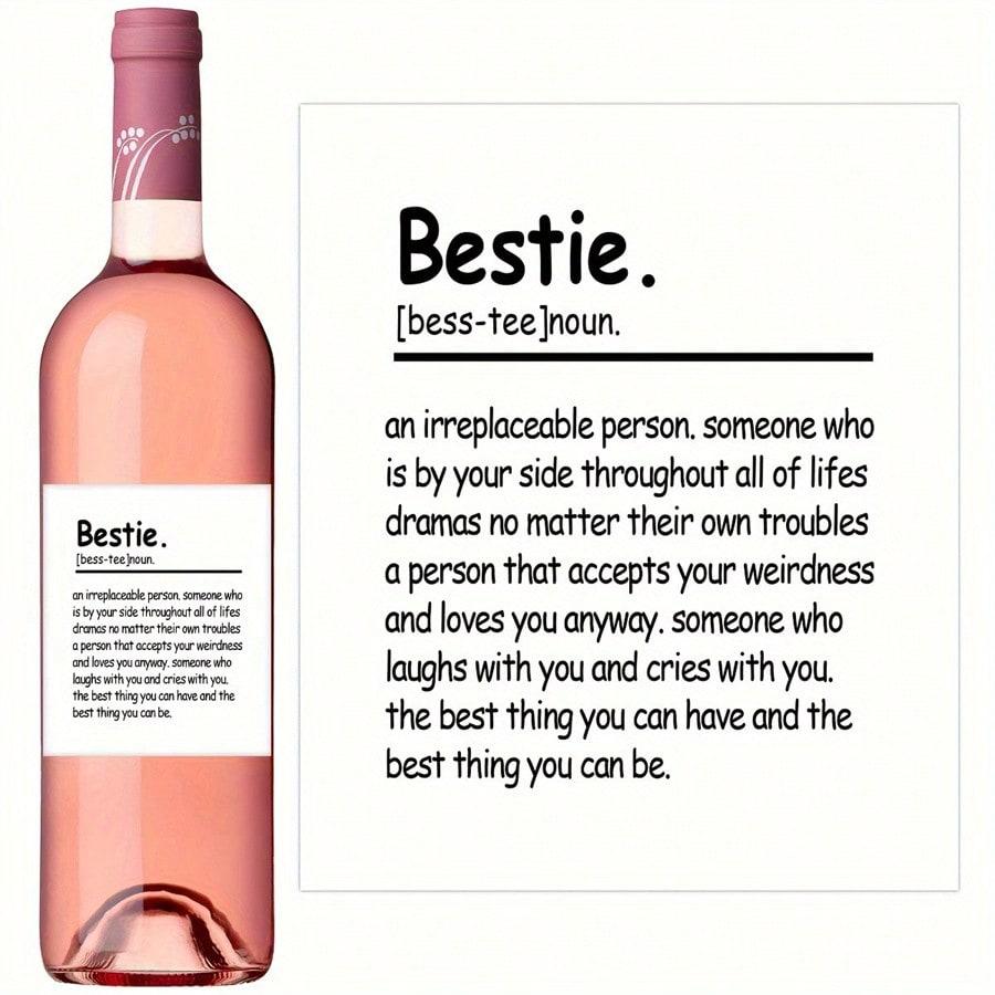 Funny Happy Birthday Bottle Label, Wine Labels Self-Adhesive For Wine, Suitable For Men And Woman, Bestie Sister Friendship Gift For Women Lady