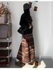 Ретро флисовая юбка миди с цветовыми блоками и узором Fair Isle, с кулиской по подолу.