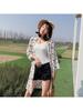 Women Mid-Length Chiffon Print Sun Protection Clothing Seven-Point Sleeve Cardigan