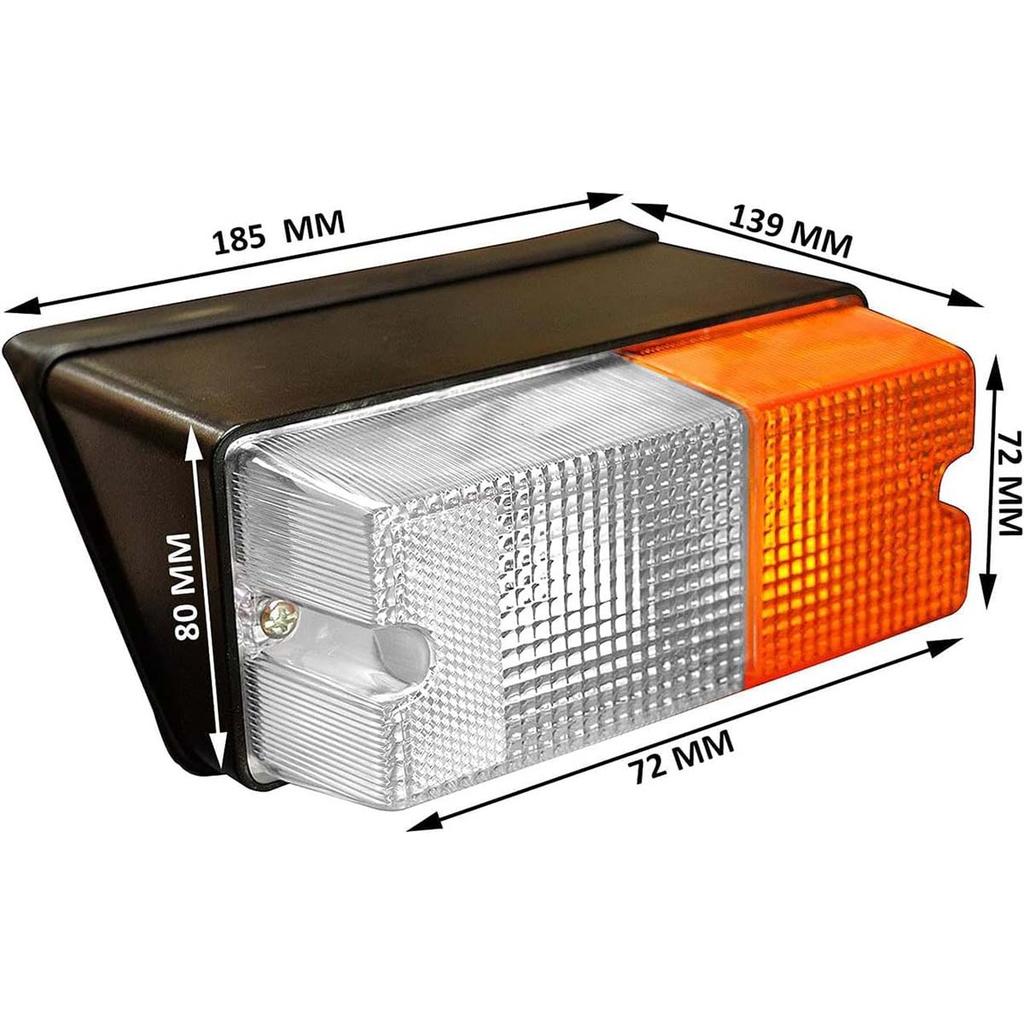Tractor Taillights Front and Rear Combination Light Compatible with Sonalika Indofarm and Universal Pack of 4