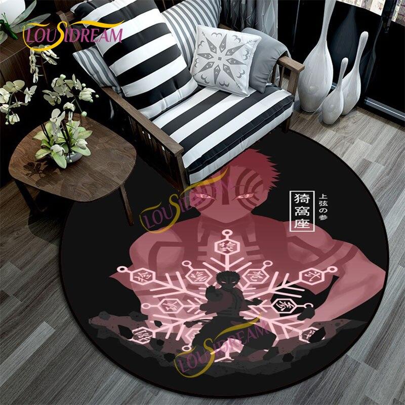 Коврик «Убийца демонов», 3D-печатный мультяшный напольный круглый коврик, коврик для стула для детской комнаты, украшение дома, моющийся ковер.