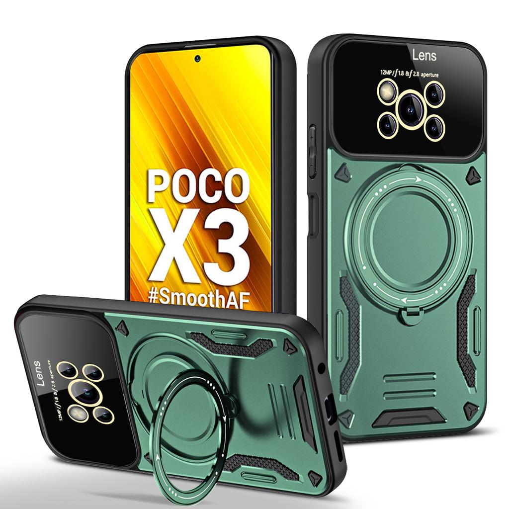 For Xiaomi Poco X3 NFC Case For Magsafe Magnetic Wireless Charge Case For PocoX3 X3 X 3 Pro Ring Stand Phone Back Cover