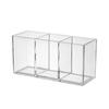 Simple Desk Pen Holder Clear Stationery Organizer Multifunction Pencil Storage Box  Home Office
