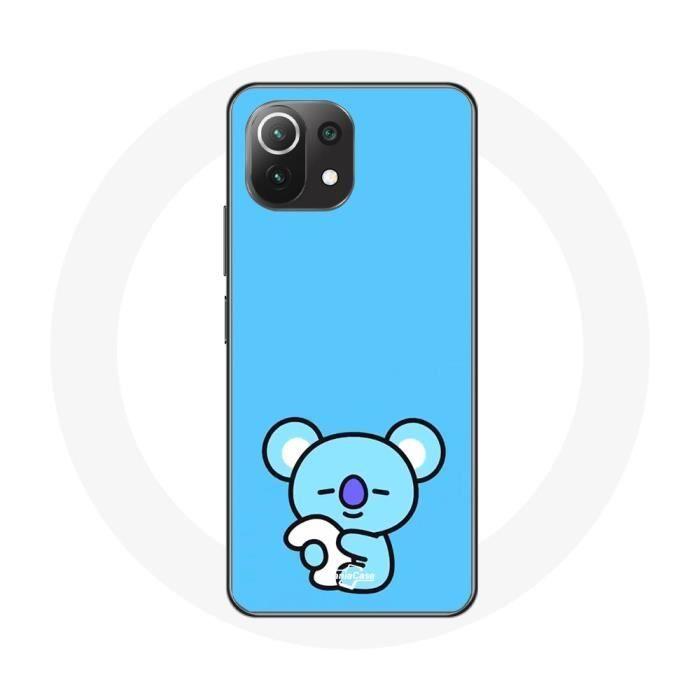 Coque pour Xiaomi Mi 11 Lite Bangtan BTS BT21 Koya RM Fond Bleu