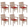 Day and Night - Day and Night Stackable Garden Chairs 6 Units Solid Teak Wood with Cushions