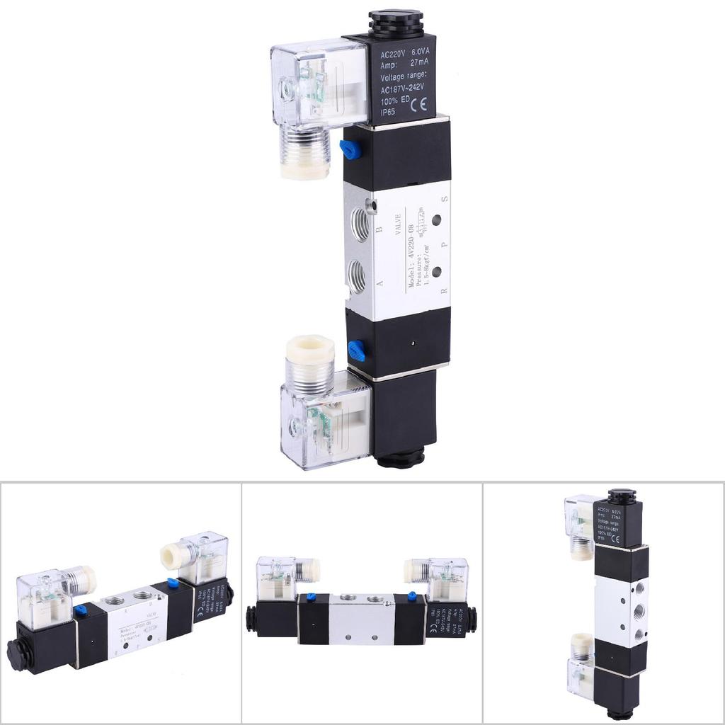 4V220 08 1 4 Вход Выход 1 8 Выпуск Пневматический Электромагнитный Воздушный Клапан 2 Положения 5 Путей(AC220V)