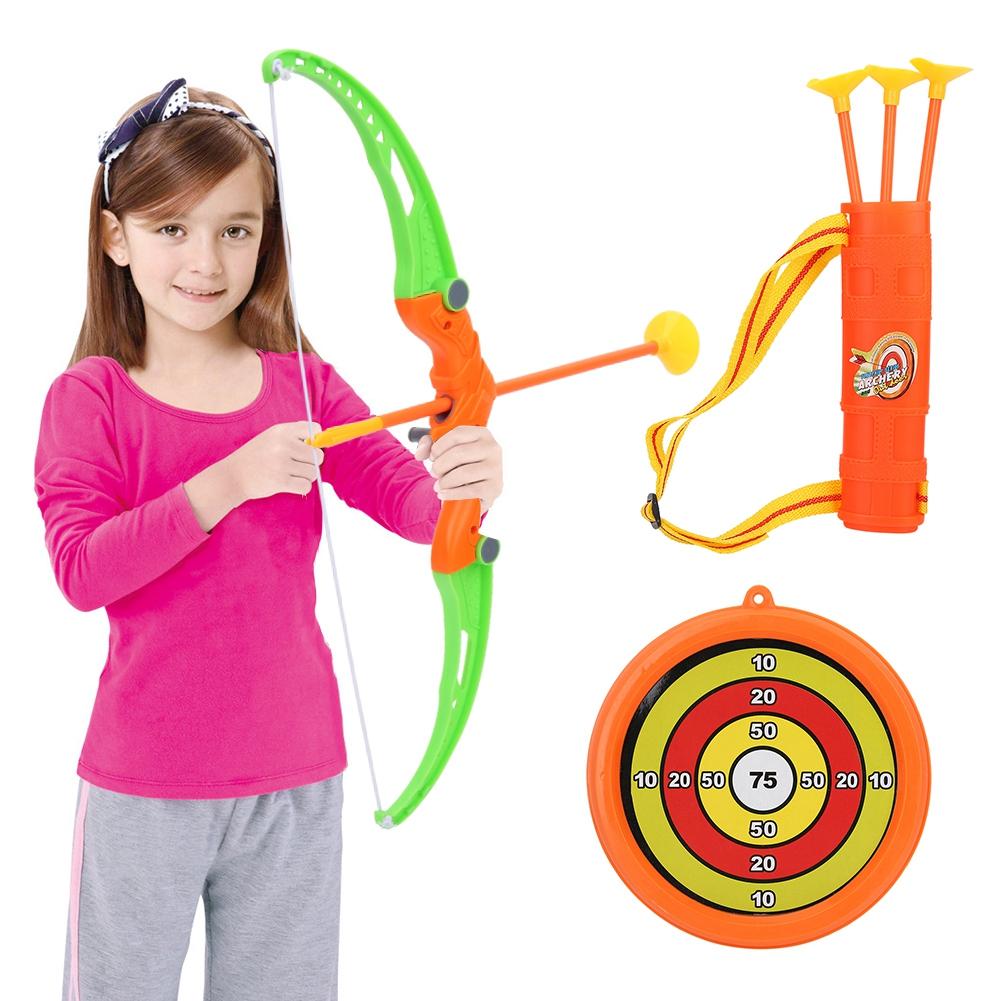 Durable Children Toy Archery Set Plastic Bow Soft Arrows with Score Target Kids Toys