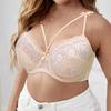 Сексуальный кружевной полупрозрачный бюстгальтер больших размеров, женский эластичный бюстгальтер пуш-ап с тонкими перекрестными ремешками, нижнее белье с чашкой CD