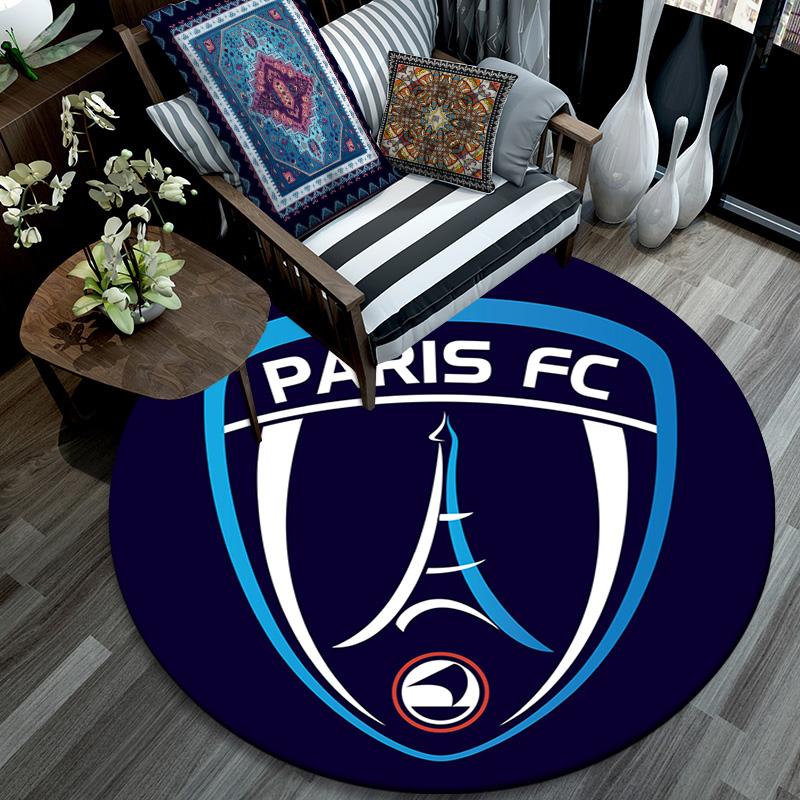 Paris FC Round Area Rug Under Office Chairs Bedroom Living Room Home Decor