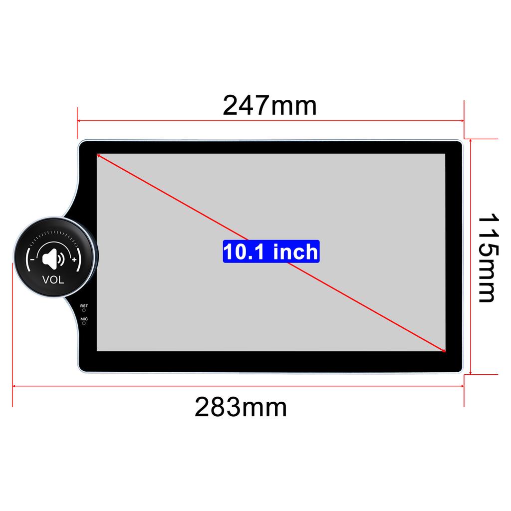 10,1-дюймовый Android Double 2 DIN Car Radio Stereo Multimedia Player GPS Navi Wifi EU-Maps USB DVR Camera-AHD Carplay Audio