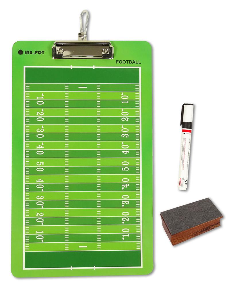 Inkdotpot Тренерская доска для записей сухого стирания, двухсторонняя тренерская доска с маркером и ластиком для футбола