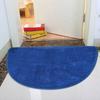 Half Round Doormat Non-slip Entrance Mat Solid Color Plush Floor Mat for Home Interior Front Door Hallway Bathroom Use