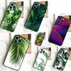 Tropical Leaves Case For iPhone 15 14 13 12 11 Pro Max X XR XS 7 8 Plus SE 2022 12 13 Mini Bumper Cover