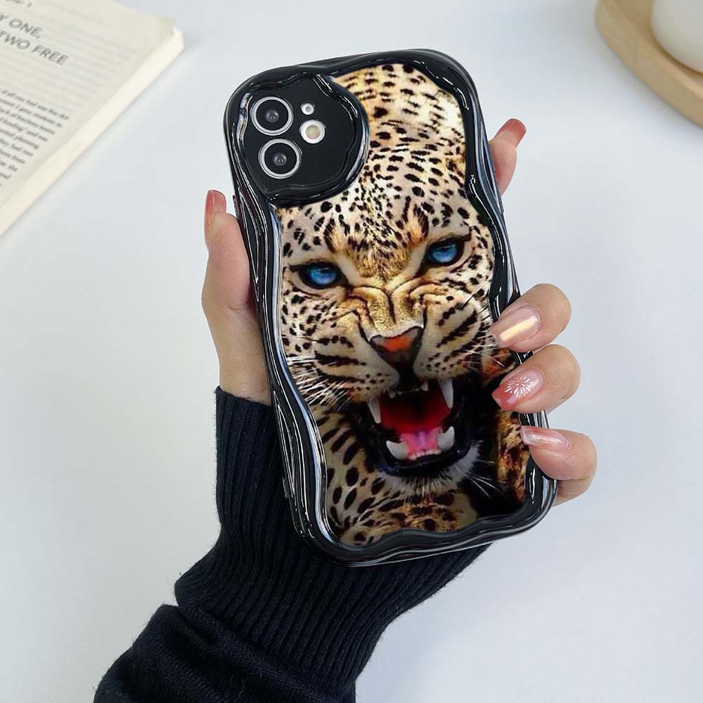Чехлы для Samsung Galaxy A13 A14 A54 Xiaomi Poco X5 F4 Redmi 13C 12C 10C Huawei Honor 90 Lite A51 Мягкий чехол с эксклюзивным рисунком тигра и леопарда Кремовый узор